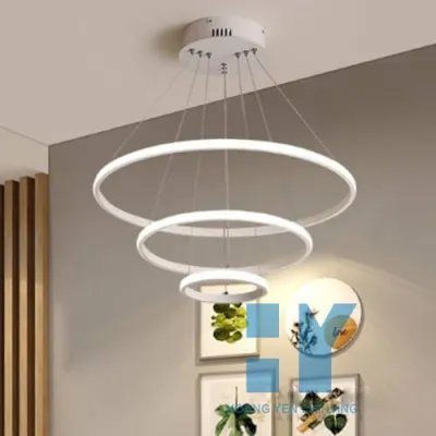 Đèn thả trang trí 3 vòng 3 chế độ màu ánh sáng tiện dụng dùng cho phòng khách bàn ăn