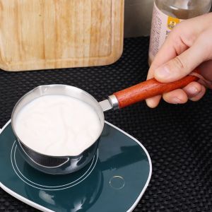 150ML/300ML/400ML Stainless Steel Mini Pan Non Stick Hot Milk Oil Pan Heat Resistant Rust-proof Kitchen Tools