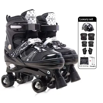 Oasia Double Roller Skates for Kids Adjustable Boys Girls Beginner Skates Shoes