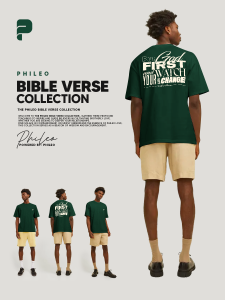 Phileo Loose Fit Shirt for Women and Men Bible Verse Collection - 240gsm- God First