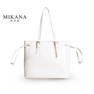 Mikana Namiko Plain Leather Tote Bag for Women office casual shoulder bag with zipper multi pockets