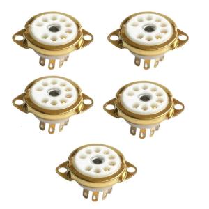 GZC9-C-1/GZC9-C-1-G Ceramic Tube Socket 9PIN Connector for 12AX712AT712AU7ECC83ECC82E88CC 6922 forAudio Enthusiasts