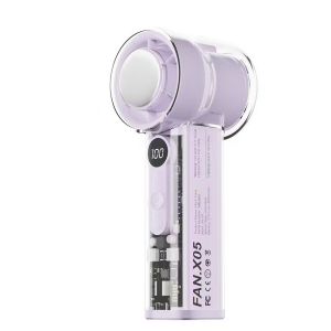 ✅100% Original Smilee X05 Transparent Mini Mecha Handheld Fan High-Speed Cooling Fan 100-Speed Fans
