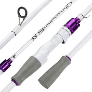Sougayilang【COD】Fishing Rod 2 Section 1.8M/6 Purpe&white M power Tongkat Pancing Spinning Casting Fishing Rod High Sensitivity Fishing Pancing