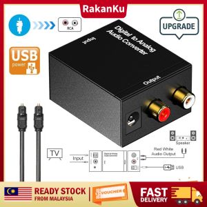 RakanKu Malaysia Digital Optical Coaxial Toslink Signal to Analog Audio Converter Adapter RCA L/R