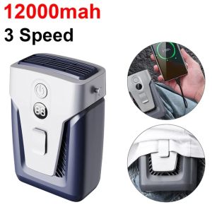 12000mAh Portable Waist Fan USB Rechargeable Air Conditioner Bladeless Mute Hanging Neck Fan Summer Mini Fan for Outdoor Sports