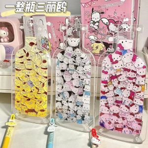 Sanrio Acrylic Puzzle Cute 3D Kuromi Pochacco Kitty Block Hard Brick Cartoon Shape Jigsaw Toys Creative Bottle Game Decor Figures Gifts
