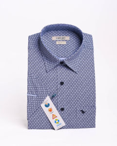 Áo sơ mi Việt Tiến vải hoa hồng tay ngắn