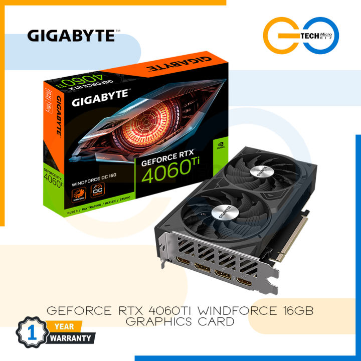 Gigabyte GeForce RTX 4060Ti WINDFORCE OC 16Gb Graphics Card GPU 