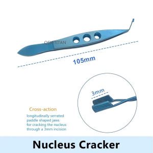 QSWTITAN Ophthalmic Nuclues Forceps Nucleus Cracker Forceps Sharp Head Titanium Micro Cracker Tweezers Ophthalmic Instrument