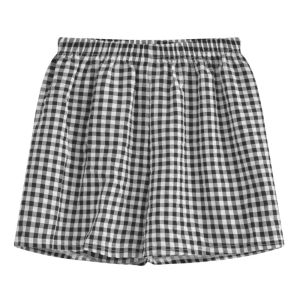 ROOMH Candy Color Womens Grid Shorts High-waisted Loose Plaid Sleepwear Shorts Homewear Summer Short Pajamas Pants Girls