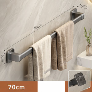 【Adanon】ราวแขวนผ้าขนหนู ราวผ้า แสตนเลส ไม่ต้องเจาะผนัง แบบติดผนัง ในห้องน้ำ ห้องน้ำ ผ้าขุนหนู ราวแขวนหม้อห้องครัว ขนาด 50/70cm