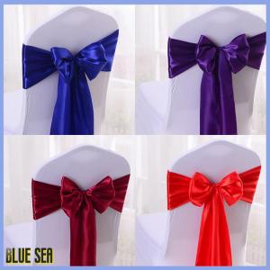 bluesea Khăn choàng sa tanh đầy màu sắc nơ ghế đám cưới chất lượng cao khăn choàng ghế đồ trang trí tiệc sinh nhật khách sạn biểu diễn bán sỉ
