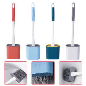 Dream Hunter Soft Toilet Brush with Long Handle Wall-Mounted Silicone Cleaning Brush Holder Set Clean Tool Durable Bathroom Dropshipping 2024