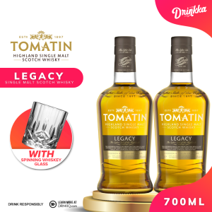 Tomatin Legacy with Spinning Whisky Glass | Highland Single Malt Scotch Whisky 700ml (2 Bottles)