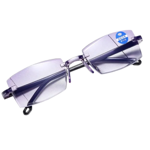 Black Technology Presbyopia Glasses Frameless Auto Zoom Eyewear Far Near Dual Use Reading Glasses防蓝光变焦老花镜