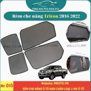 Rèm Che Nắng Xe Triton 2016-2022 - Hàng Loại 1 Mr Ô Tô vải dày chống nắng tốt dễ lắp đặt vừa khít - Đế nhựa