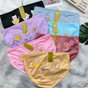 กางเกงในน้อนหมีแพ็ค3ตัวลายด้านหลังพร้อมส่งแพ็คประหยัดเลือกสี