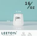 LEEOTYI Ceramic Farmhouse Pen Holder for Desk, Pencil Organizer 16 oz (White). 