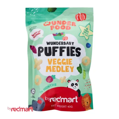 RedMart x Wunderfood Wunderbaby Puffies (Rice Puffs baby puff snack) - Veggie Medley
