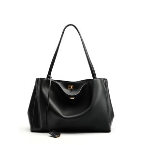 Large genuine leather shoulder bag top-layer cowhide bag large-capacity womens commuter tote bag with a high-end feel