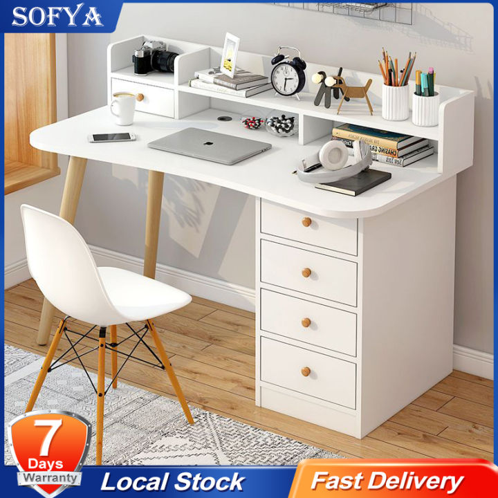 Sofya 120CM Study Table with Drawer Meja jepun Computer Table Office ...