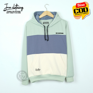 Hoodie Pria Kombinasi Varian Tiga Warna Best Seller Kekinian Jaket Sweater Tebal Lembut Premium Quality Distro Branded JNA Hudie Jumper Cowok Cewek Size M L XL XXL
