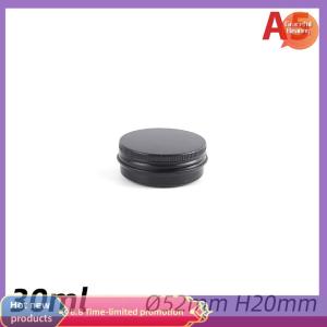 Graceful Black Empty Round Aluminum Box Metal Tin Cans Cosmetic Cream Diy Refillable Jar