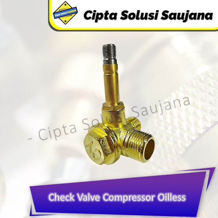 Check Valve Kompresor Angin Oilless Panjang Nepel Neple Drat Oiless Katup Arah Non Oli