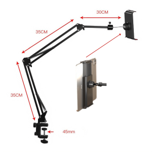 ขาจับ ขาตั้ง แท็บเล็ต แบบหนีบโต๊ะ แขนปรับงอได้ เหมาะใช้ประชุม ไลฟ์สด ดูหนัง ทำงาน