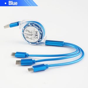 Dây Cáp Sạc Rút Tròn Đa Năng 3 Đầu 3 IN 1 SẠC NHANH Dây Cao Cấp Siêu Bền