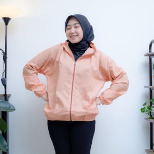 Jaket Olahraga Parasut Polos Pria/Wanita Sauna Suit Jogging Lari Bersepeda Gym Fitnes Senam