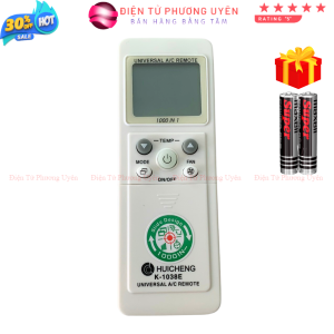 Điều khiển điều hoà đa năng 1000 in 1 K1038E Nắp Trượt Huicheng điều khiển máy lạnh đa năng - Tặng Kèm pin - Điện Tử Phương Uyên