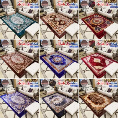 KARPET TURKI PREMIUM 190x290 CM TEBAL 15MM + ARAB RUMBAI ANTI SLIP