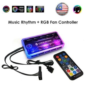 🇲🇾 COOLMOON Smart Music Sync HUB Controller 5V3 Pin ARGB IR Remote LED Fan PSU LED GPU Cover LED Ram Heatsink Controller