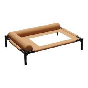 Elevated Pet Bed With L Shape Pillow Breathable Mesh Chew Resistant Design Steel Frame Cot For Indoor and Outdoor Dog