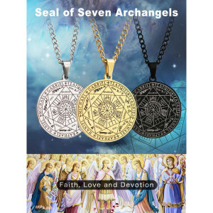 【Best Selling】【Guardianship/Magic Array/Artistic Design】Mens Necklace/Metal Pendant/Symbolic Jewelry/High Quality Stainless Steel/Fine Detail Craftsmanship/Fashion Accessory/Gift For Him【守护】七大天使魔法阵圆牌吊坠