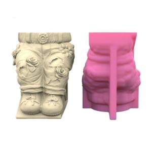 Silicone Mould for Flower Pots Vase Mold Pants Sitting Concrete Epoxy Resin Mold Casting Tool DIY Craft Decors