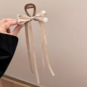 Long Ribbon Bow Hair Claws Acrylic Hairpins Barrette Crab Bow Love Clips Headwear for Women Girls Hair Accessories