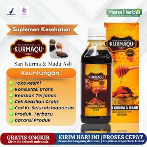 Kurmaqu Sari Kurma dan Madu Kurma Asli Kualitas Pilihan Isi 350gr - Obat Maag Kronis Nyeri Ulu Hati Asam Lambung Sakit Kepala Penambah Nafsu Makan Penambah Berat Badan Mual Muntah Anemia Demam Daya Tahan Tubuh Penambah HB Darah Tipes