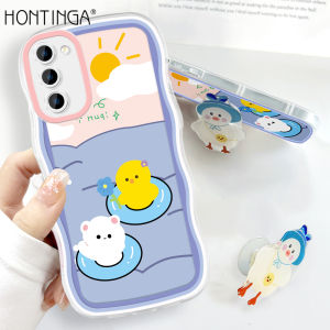 (Giá Đỡ Miễn Phí) ốp Lưng Hontinga Cho Samsung Galaxy S21 Ultra 5G S22 Ultra 5G S22 Plus + S21 FE S21 Plus 5G 4G Ốp Lưng Trong Suốt Ốp Lưng Cao Su Chống Sốc Toàn Bộ Silicon Mềm Hình Thỏ Gấu Đáng Yêu Ốp Lưng ốp Điện Thoại Ốp Mềm Cho Bé Gái