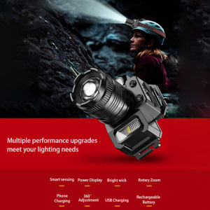 Senter Kepala LED Headlamp Zoom P50 5000 Lumens Sensor Gerak Anti Air