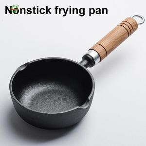 11/13 ซม. เหล็กหล่อครัวครัวกระทะ nonstick ซอสมินิแพนไม้ด้ามไม้กระทะนมเตาเตาเหนี่ยวนำหม้อหุงสากลสากล[Winnereco World]
