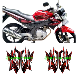 STIKER STRIPING LIS LES BODY MOTOR YAMAHA VIXION TAHUN 2010 WARNA MERAH 1SET STANDAR