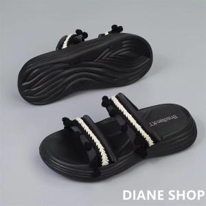 New Womens Fashionable Slip on Sandals 5CM Rubber Non-Slip Sole Trendy Design Casual Platform Sandals High Quality Stylish and Comfortable 0100523