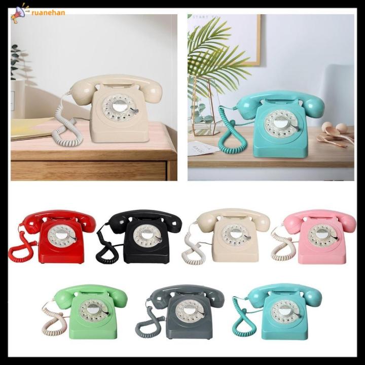 Retro Rotary Phone – 1960s Style Vintage Rotary Phone – Old-Fashioned  Landline Phones for Home, Office, Desk – Retro Corded Phone with Mechanical