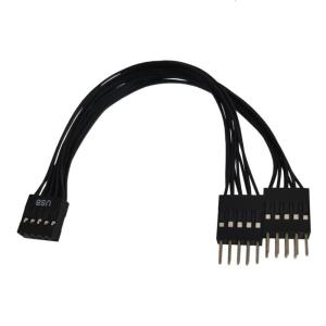 Computer USB 9 Pin to Dual9Pin Splitter Cable USB 9Pins Converter USB shielded Improve Signal Stability and Reliability