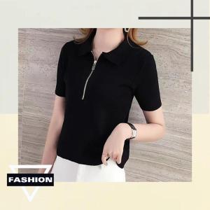 LH.Sunday เสื้อยืดมีซิปบล็อคด้านหน้า ลุคสาวหวาน เนื้อผ้าดีใส่สบายมีความคิ้วมากๆแมทช์ได้ทุกแนว