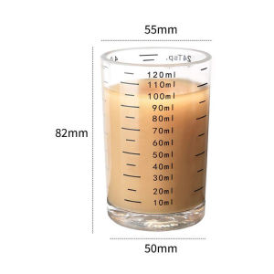 120ml/4oz Espresso Measuring Cup Heat-resistant Glass Cup Espresso Ounce Cup With Scale