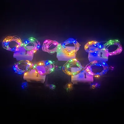 Đèn led dây đèn nháy dom đóm Fairy light chạy bằng pin AG13 dây dẫn kẽm sang trọng trang trí bó hoaphòng ngủtrang trí tết 2024 noel cây thông cây đào